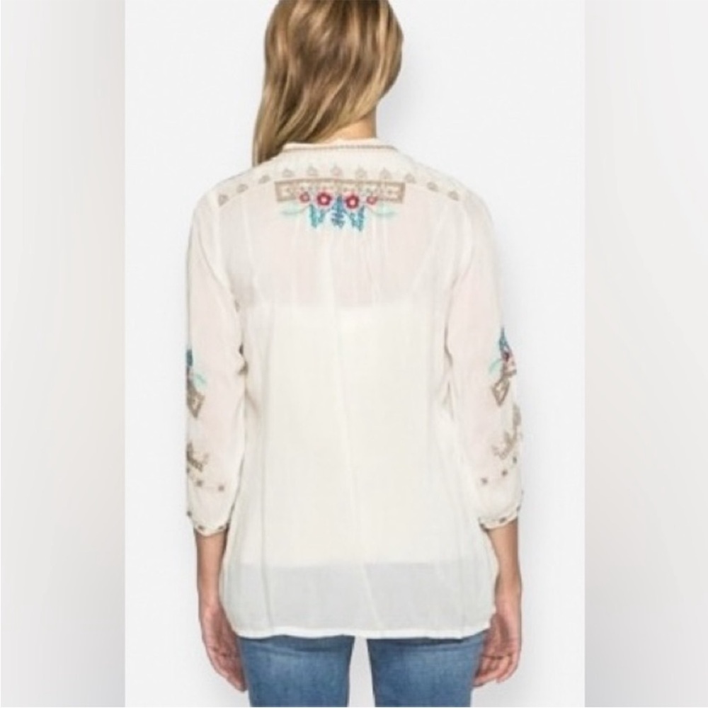 Johnny Was Sarabeth Georgette Embroidered Tunic - Picture 2 of 9